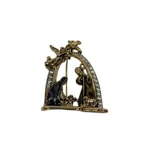 Napier Nativity Polished Silver Tone Pin